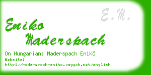 eniko maderspach business card